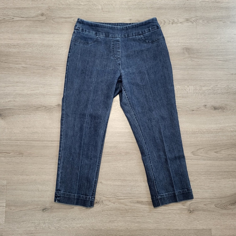 Soft Surroundings Petite Dark Wash‎ Pull On Cropped Jeans Blue PXS Denim Pants
